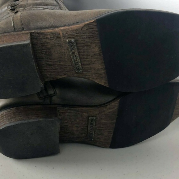 Sam Edelman S-Pierce Distressed Green Leather Boot - Picture 7 of 8